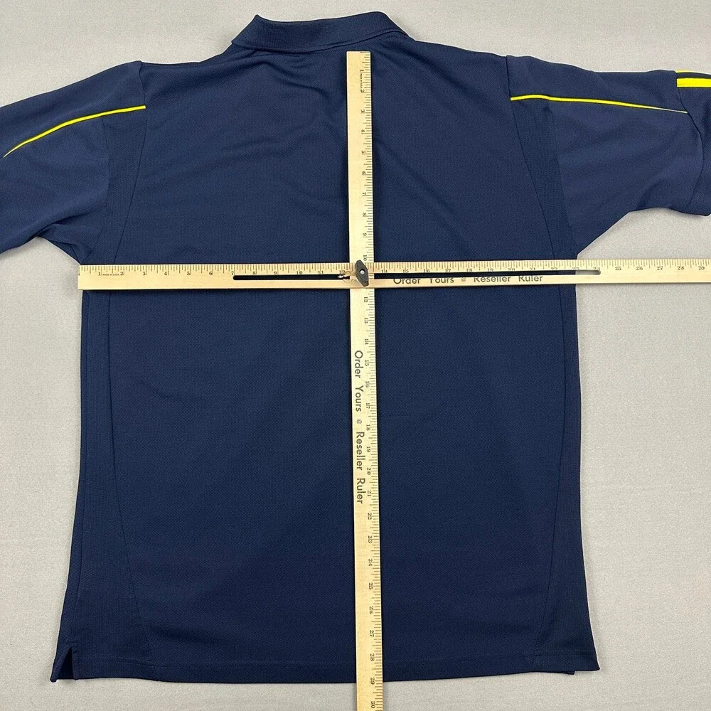 Michigan Wolverines Shirt Men Large Blue Adidas Short Sleeve Basketball L *